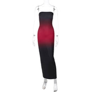 Off-shoulder Color Matching Skinny Sheath Tube Top Dress - OFEBHS.PT