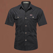 Workwear Short Sleeve Cotton Work Clothes Shirt Outdoor Loose Men's Shirt - OFEBHS.PT