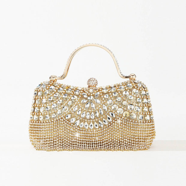 Rhinestone Tassel Portable Chain Box Dinner Bag Women - OFEBHS.PT