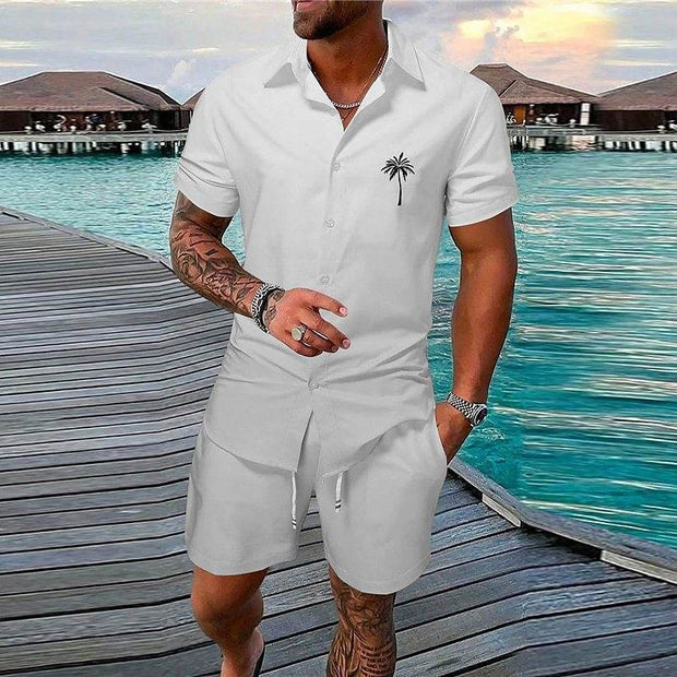 Gradient 3D Printing Outdoor Short-sleeved Shorts 2-piece Set - OFEBHS.PT