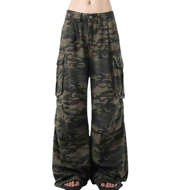 High Street Retro Multi-pocket Camouflage Cargo Pants - OFEBHS.PT