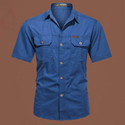 Workwear Short Sleeve Cotton Work Clothes Shirt Outdoor Loose Men's Shirt - OFEBHS.PT