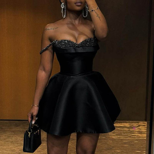New Elegant Sequin Stitching Bandeau Sling Dress - OFEBHS.PT
