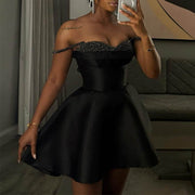 New Elegant Sequin Stitching Bandeau Sling Dress - OFEBHS.PT