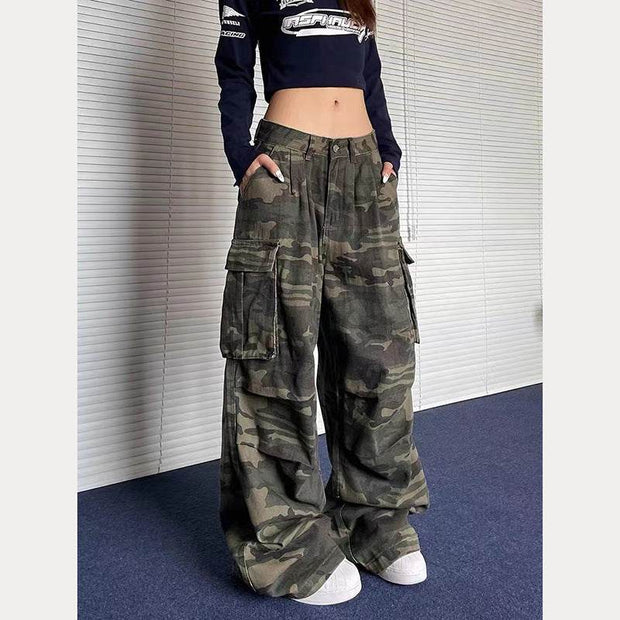 High Street Retro Multi-pocket Camouflage Cargo Pants - OFEBHS.PT