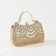 Rhinestone Tassel Portable Chain Box Dinner Bag Women - OFEBHS.PT
