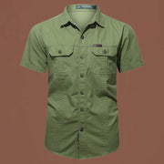 Workwear Short Sleeve Cotton Work Clothes Shirt Outdoor Loose Men's Shirt - OFEBHS.PT