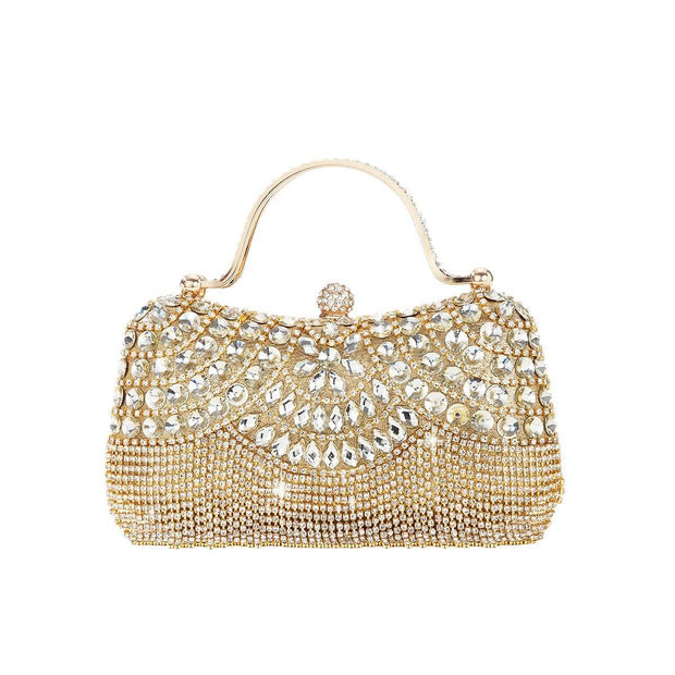 Rhinestone Tassel Portable Chain Box Dinner Bag Women - OFEBHS.PT
