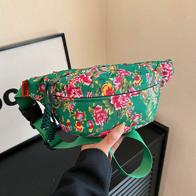 Women's Big Flower Western Style All-matching Waist Bag - OFEBHS.PT