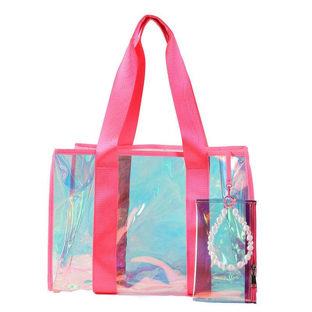 Iridescent Transparent Thickened Women'sBeach Bags - OFEBHS.PT
