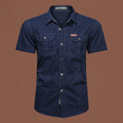 Workwear Short Sleeve Cotton Work Clothes Shirt Outdoor Loose Men's Shirt - OFEBHS.PT
