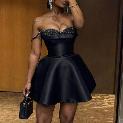 New Elegant Sequin Stitching Bandeau Sling Dress - OFEBHS.PT