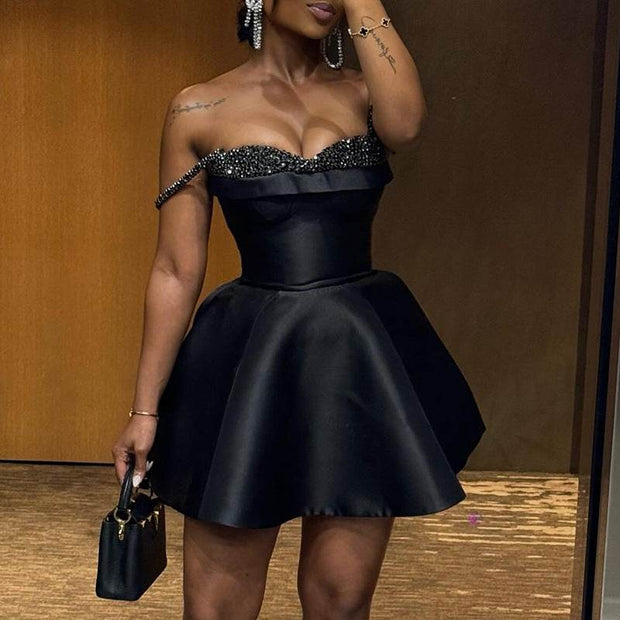 New Elegant Sequin Stitching Bandeau Sling Dress - OFEBHS.PT