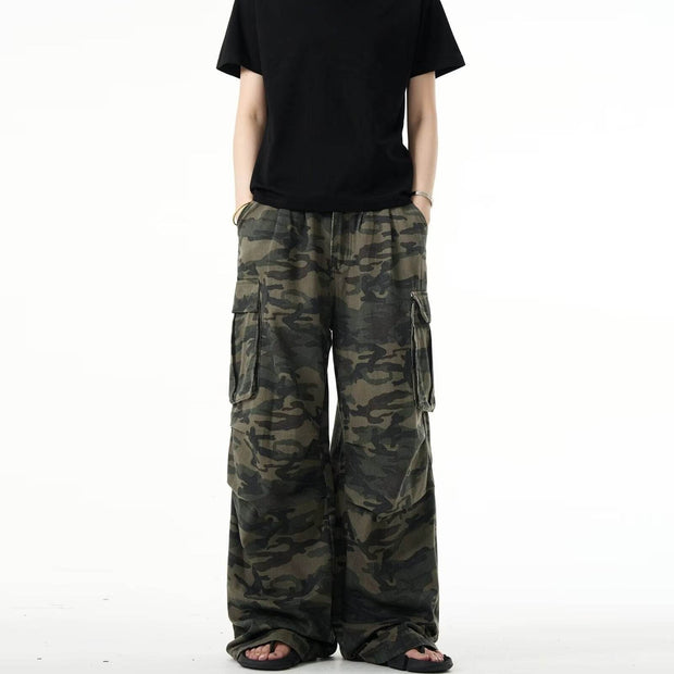 High Street Retro Multi-pocket Camouflage Cargo Pants - OFEBHS.PT