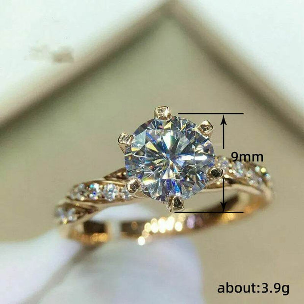 Winding Twist Shape Micro-inlaid Six-claw Ring - OFEBHS.PT