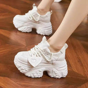 Fashionable All-matching Platform Mesh Surface Sports Casual Shoes Super Thick Sole Height Increasing - OFEBHS.PT
