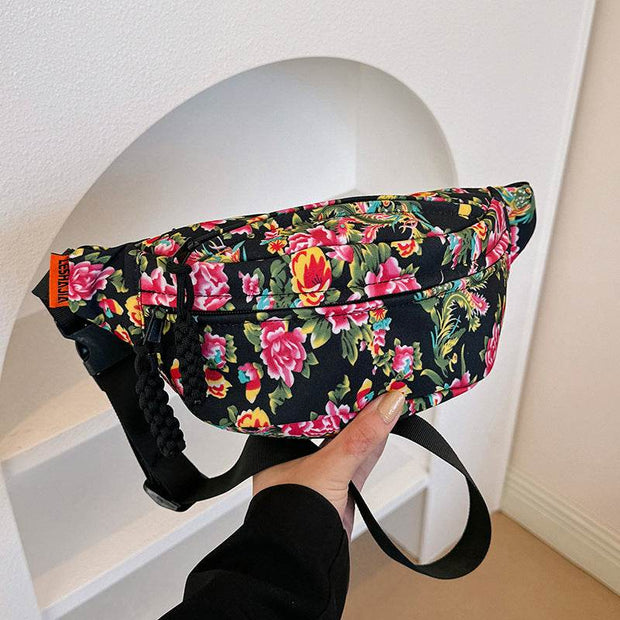Women's Big Flower Western Style All-matching Waist Bag - OFEBHS.PT
