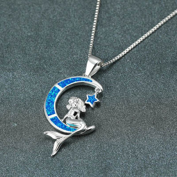 European And American Fashion Moon Mermaid Necklace - OFEBHS.PT
