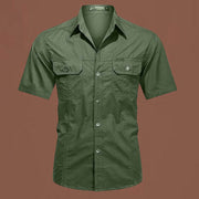 Workwear Short Sleeve Cotton Work Clothes Shirt Outdoor Loose Men's Shirt - OFEBHS.PT