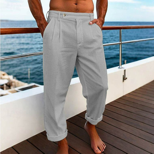 Men's Pocket Flat Comfortable Breathable Trousers - OFEBHS.PT