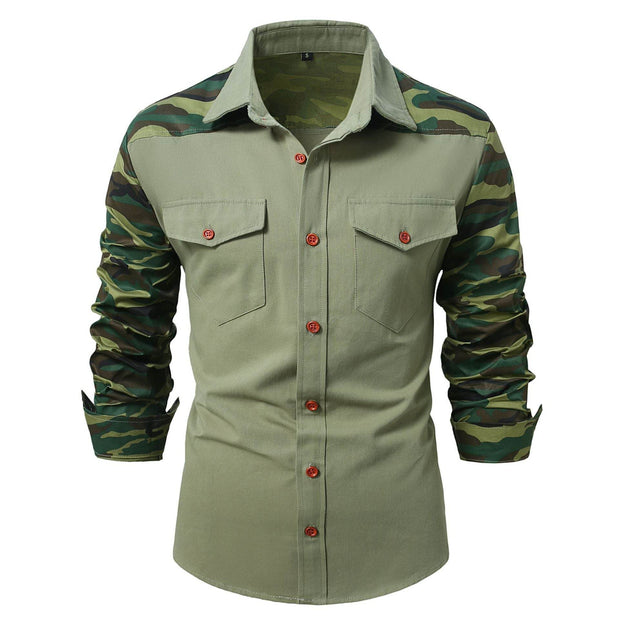New Men's Army Outdoor Camouflage Long Sleeve Shirt - OFEBHS.PT