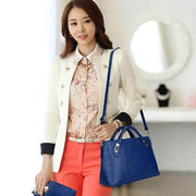 Women 4Pcs Top Handle Satchel Hobo PU Leather Handbag Set Large Tote Purse Shoulder Bag Card Holder - OFEBHS.PT