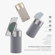 3 In 1 Multi-Function IPhone And AirPods Wireless Charger Portable Bluetooth Speaker With Touch Lamp For Home And Office - OFEBHS.PT