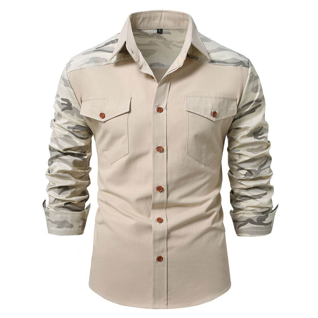 New Men's Army Outdoor Camouflage Long Sleeve Shirt - OFEBHS.PT