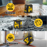 Laser Level, Green Cross Line Laser Lever, With Self-leveling, Manual, Pulse Mode, Lazer Level Tool For Picture Hanging, Tiling, Includes 360 Degree Magnetic Base & Battery
