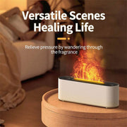 Flame Air Humidifier Ultrasonic 7 Colors Aroma Diffuser LED Cool Mist Maker Fogger Essential Oil Room Fragrance Office Home Decor - OFEBHS.PT