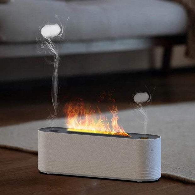 Flame Air Humidifier Ultrasonic 7 Colors Aroma Diffuser LED Cool Mist Maker Fogger Essential Oil Room Fragrance Office Home Decor - OFEBHS.PT