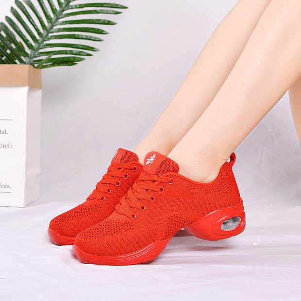 Women's Summer Breathable Fly Woven Mesh Soft Bottom Dancing Shoes - OFEBHS.PT