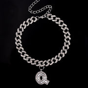 Hip Hop Alphabet Pendant Cuban Chain Anklet