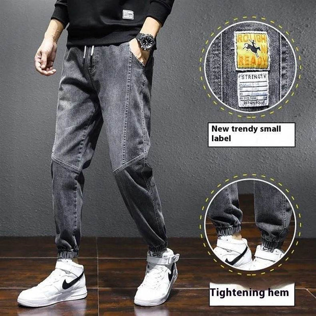 Ankle-tied Jeans Men's Loose Cargo Harlan Cropped Leisure - OFEBHS.PT