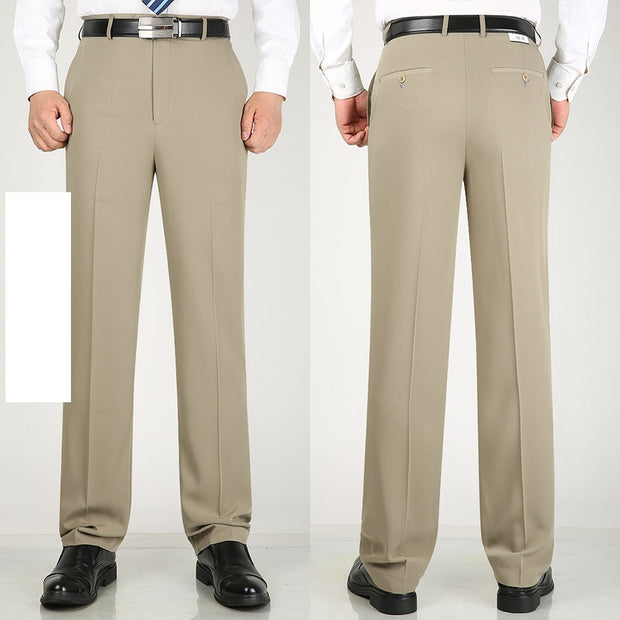 No Discount Men's Summer Thin Middle-aged Straight-leg Pants Loose Casual Pants
