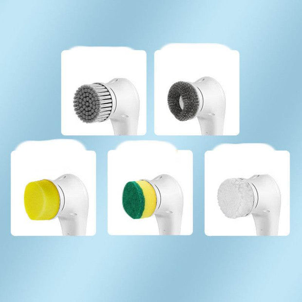 Multifunctional Electric Handheld Kitchen Household Dishwashing Brush Handheld Scrubber Bathtub Sink Bathroom Kitchen Tile Cleaning Tool Drill Brush Set With 5 Heads - OFEBHS.PT