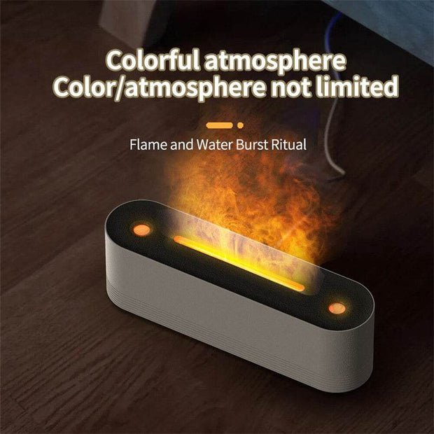 Flame Air Humidifier Ultrasonic 7 Colors Aroma Diffuser LED Cool Mist Maker Fogger Essential Oil Room Fragrance Office Home Decor - OFEBHS.PT