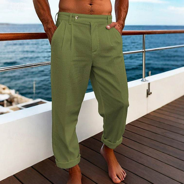 Men's Pocket Flat Comfortable Breathable Trousers - OFEBHS.PT