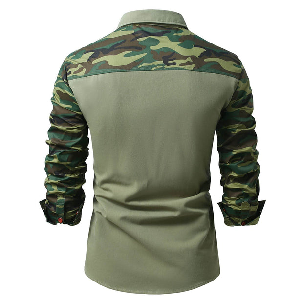 New Men's Army Outdoor Camouflage Long Sleeve Shirt - OFEBHS.PT