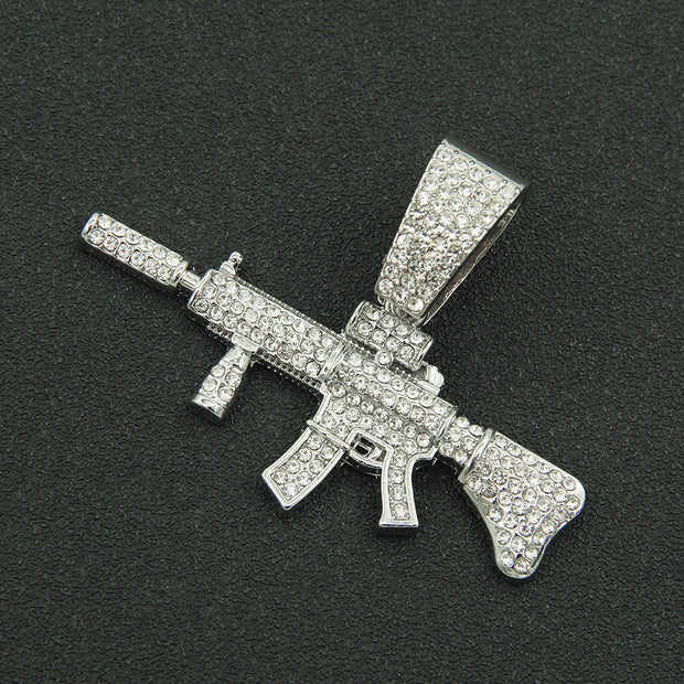 Fashion Jeweled Pendant Cuban Necklace