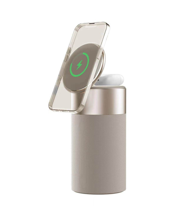3 In 1 Multi-Function IPhone And AirPods Wireless Charger Portable Bluetooth Speaker With Touch Lamp For Home And Office - OFEBHS.PT