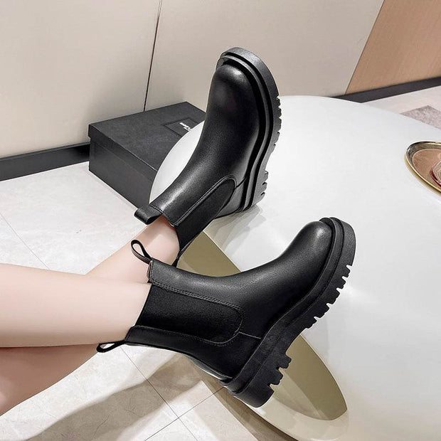 Fashion Female British Style Platform Ankle Boots - OFEBHS.PT