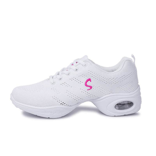 Women's Summer Breathable Fly Woven Mesh Soft Bottom Dancing Shoes - OFEBHS.PT